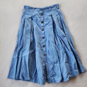 Linen Handmade Studio Linen Pleated Skirt